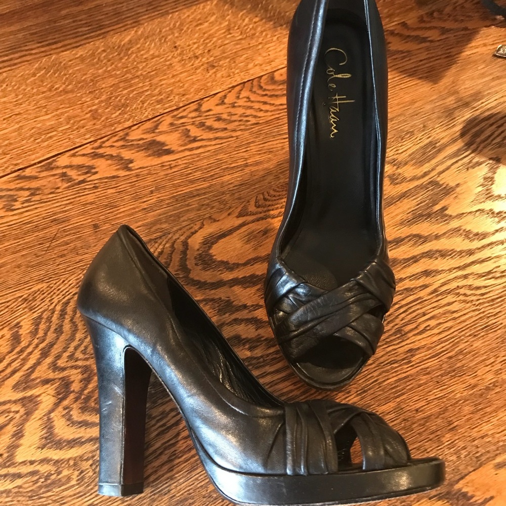 Cole Haan Black Leather Stiletto Heels Size 8.5